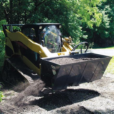 skid steer side discharge bucket attachment|gravel bucket for skid steer.